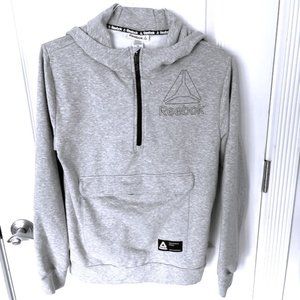 Reebok "Half-Zip" Hooded Sweatshirt, Grey, Size 18 XXL